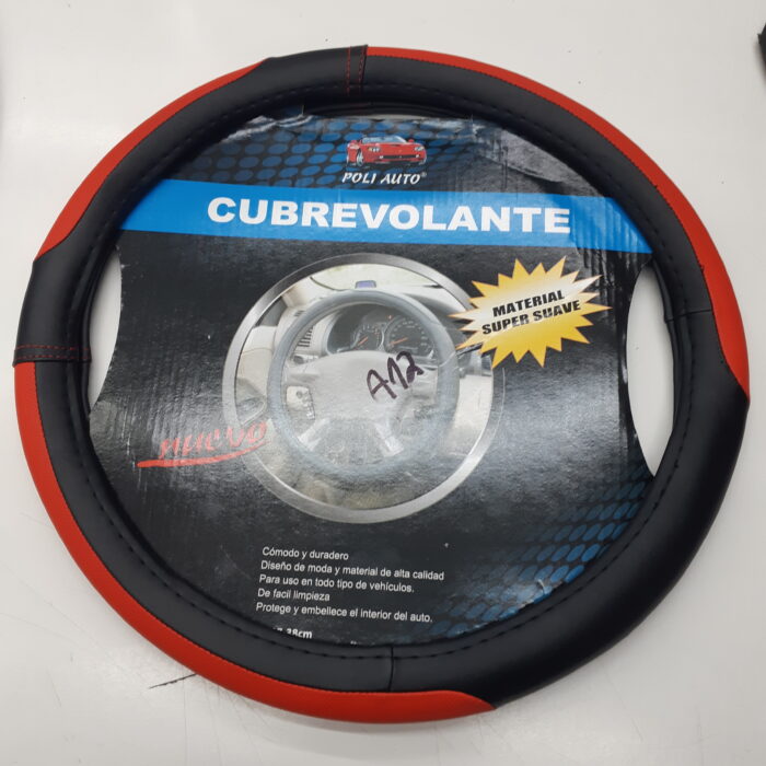 CUBRE VOLANTE POLI NEGRO C/ROJO