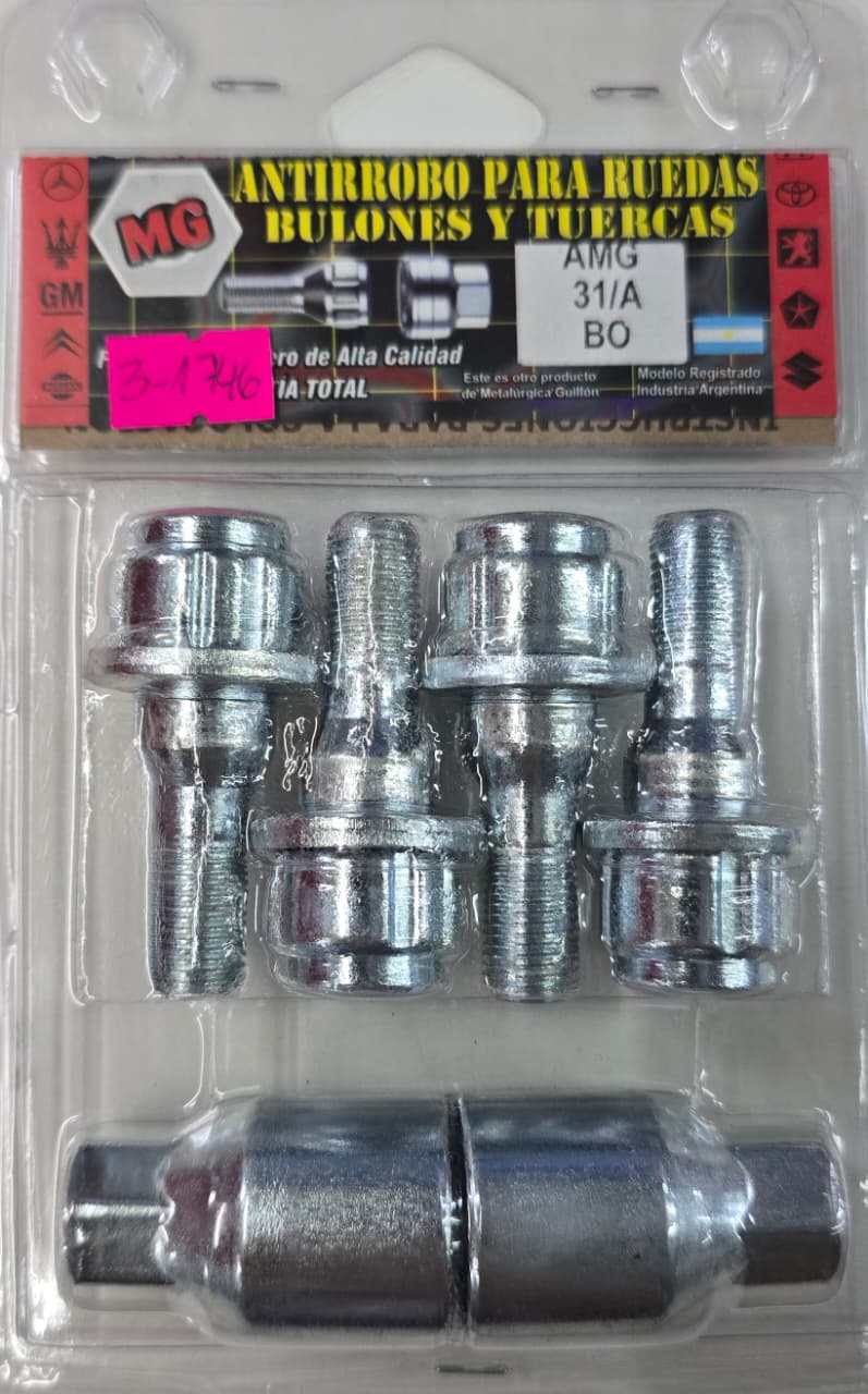 BULON ANTIRROBO HEX 1 R 12 X 1.25 L 36MM GUIA 17