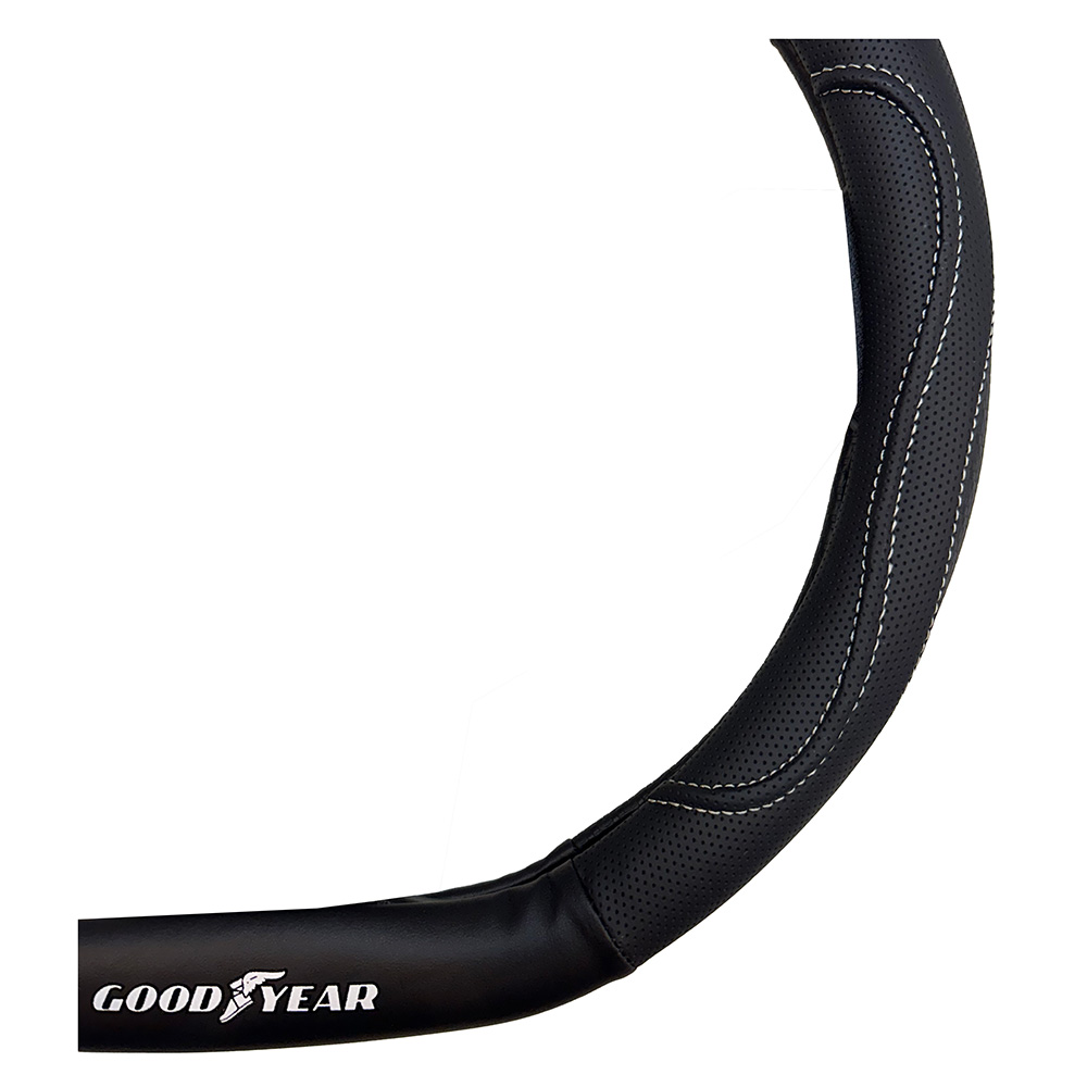 CUBRE VOLANTE GOOD YEAR NEGRO B/PLANA C/BLANCA 38CM - Imagen 2