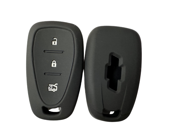 CUBRE LLAVE DE SILICONA - CHEVROLET 3 BOTONES PRESENCIA TRACKER - CRUZE - COLOR NEGRO
